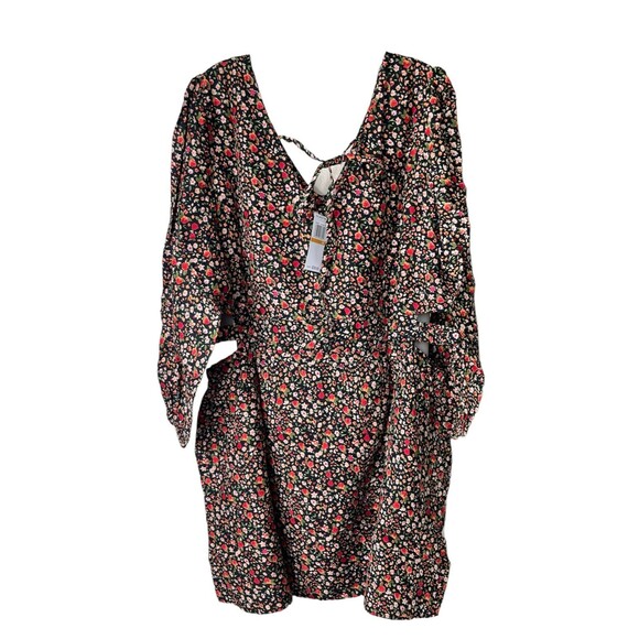 NWT Jolie & Joy Floral Dress Side Cut Outs V-Neck Mini Size 3X #339 - Picture 2 of 12